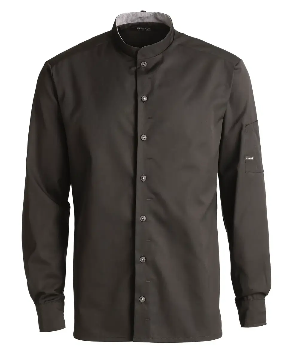 Thumbnail: Kentaur Button Up Long Sleeve Chef Shirt/Jacket White Front