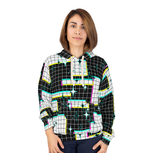 Shirt Rainbow Checkered Hoodie Glitched Pullover