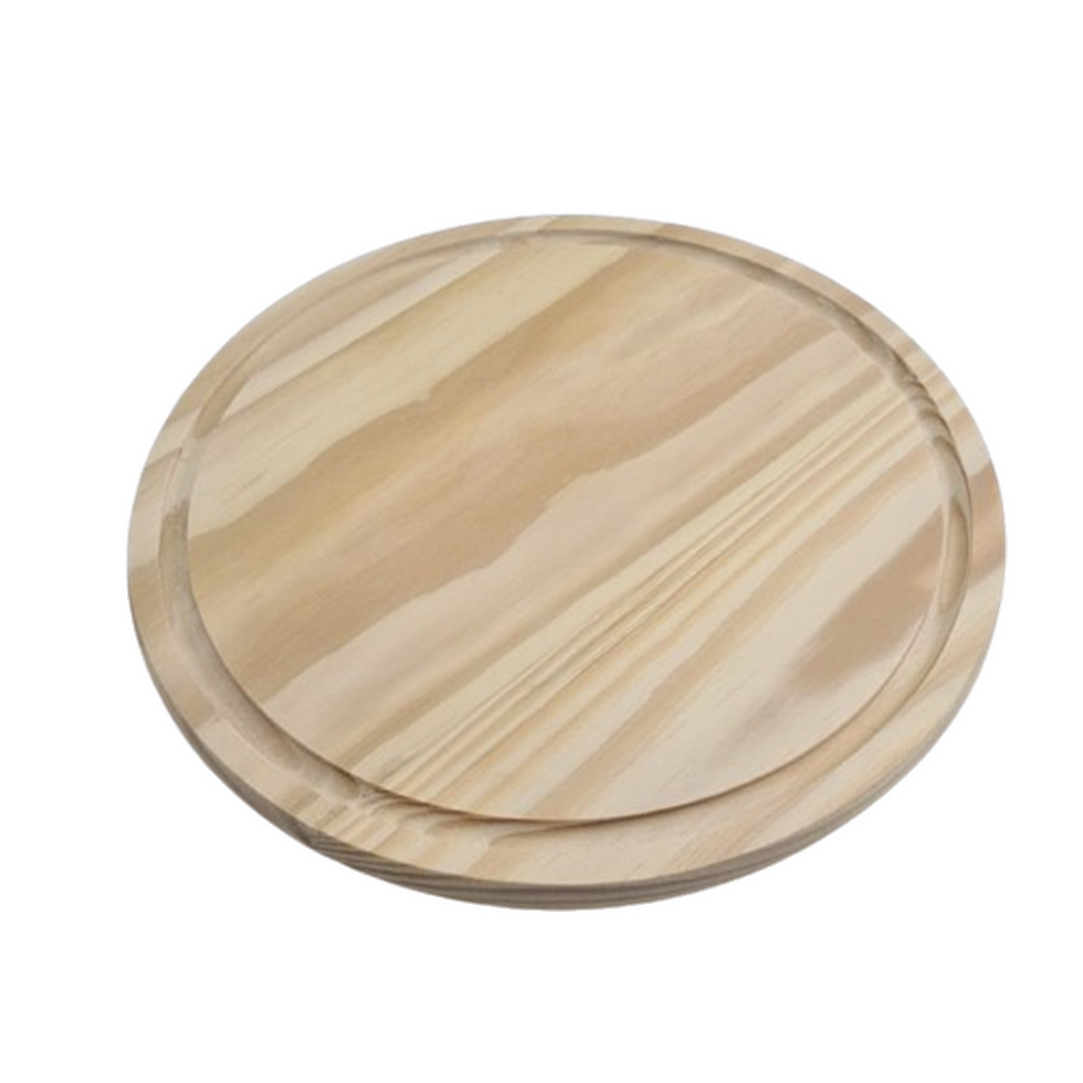 Tábua 28cm redonda com canaleta