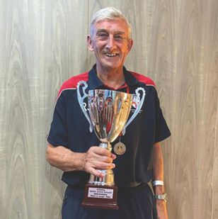 CELEBRATING A WIN AT THE WORLD NATIONS CUP IN WALKING FOOTBALL