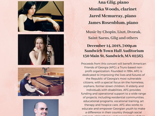 American Friends of Georgia - Benefit Concert - Sandwich Town Hall - Dec 14, 2018 / 7pm