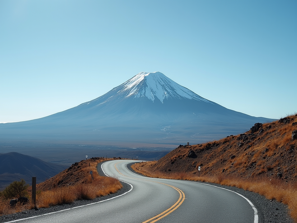 Mount Teide with top of the Mountain covered in snow