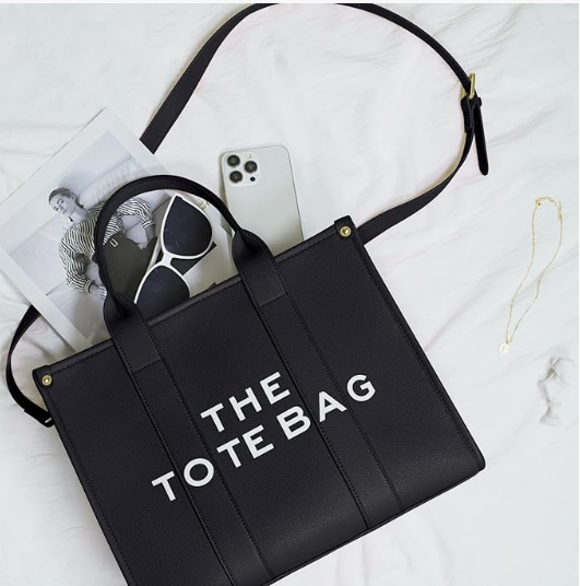 Thumbnail: The Tote Bag for Women, PU Leather Handbag with Zipper, Crossbody Shoulder Bag 
