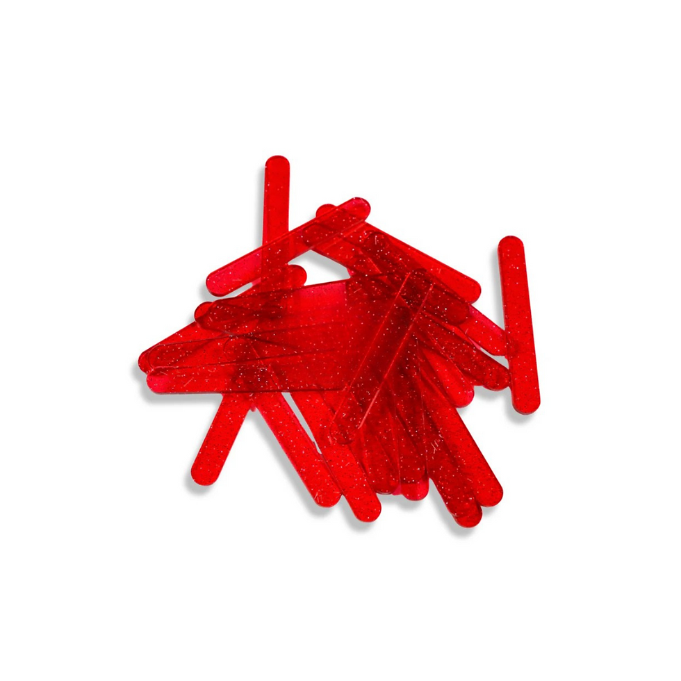 Thumbnail: TRANSPARENT GLITTER MINI ACRYLIC POPSICLE STICKS
