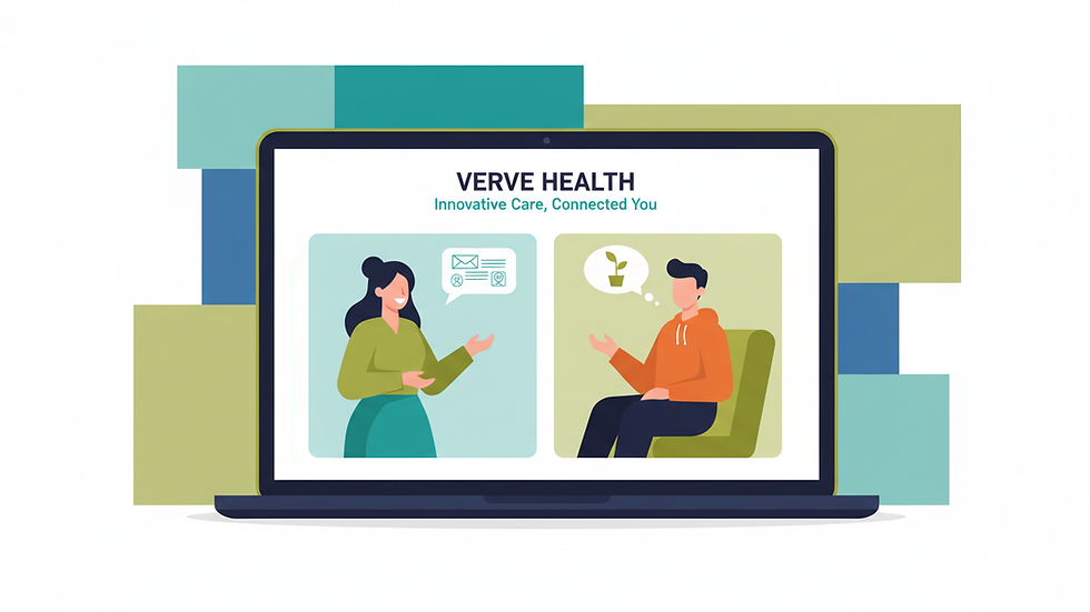 Eye-level view of a laptop showing a virtual therapy session