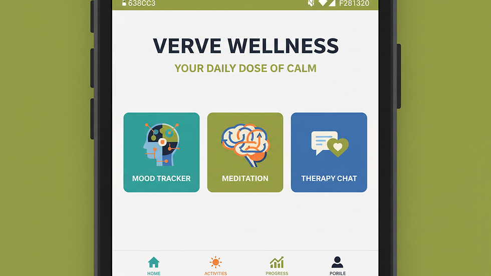 Close-up view of a smartphone displaying a mental health app interface
