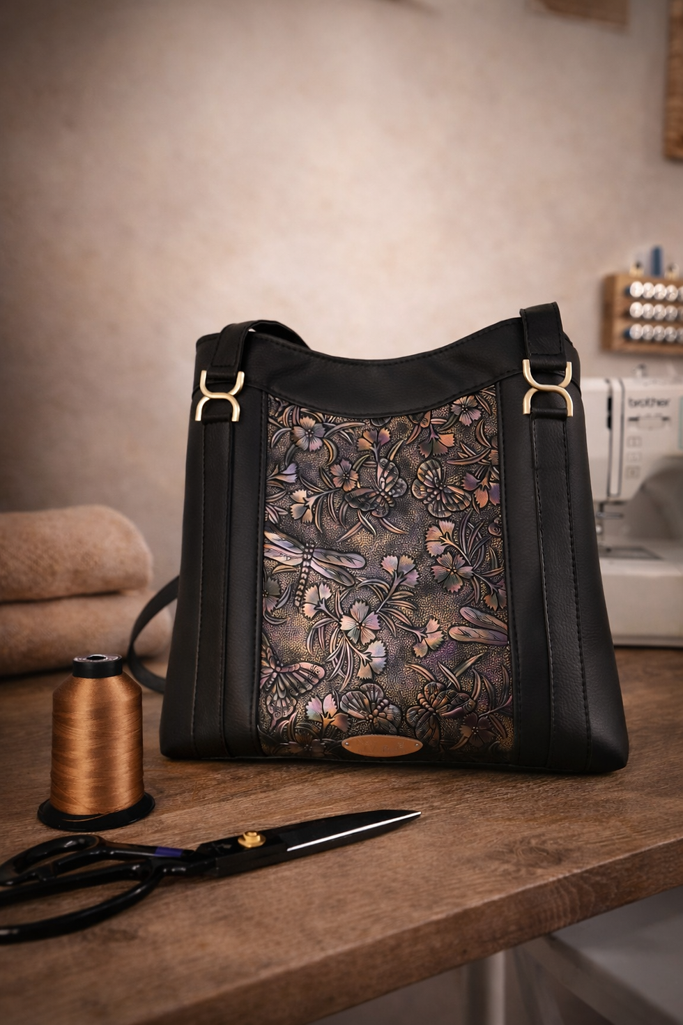 Miniature : sac femme artisanal simili noir