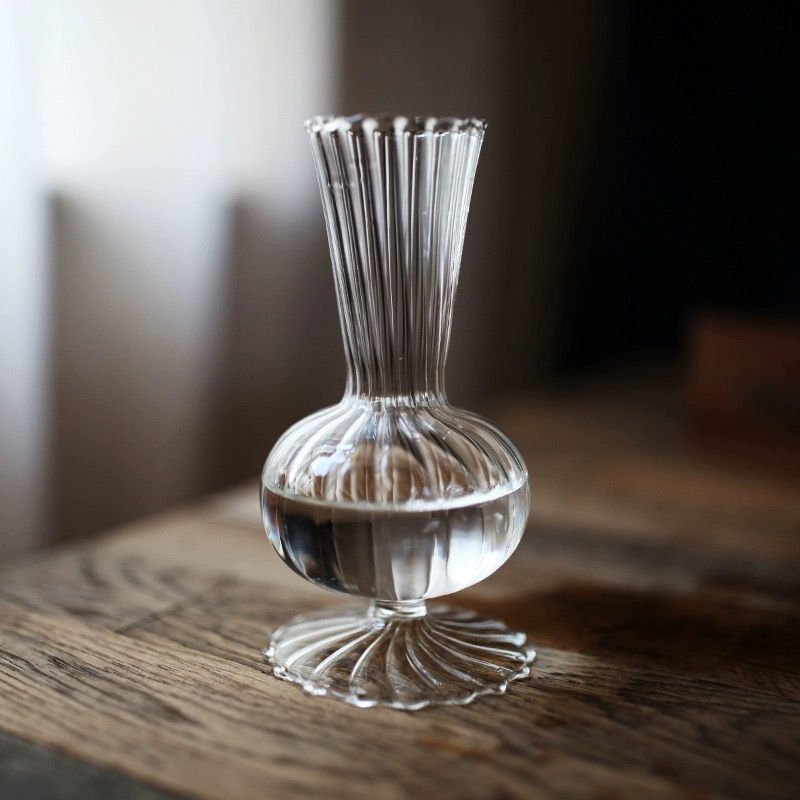Thumbnail: Small ribbed glass vases