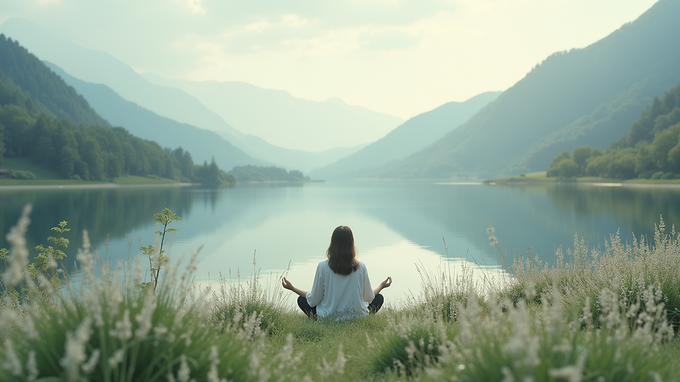 Eye-level view of a serene landscape promoting mindfulness