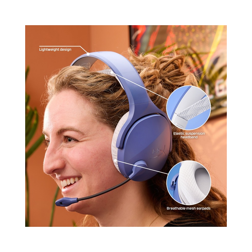 Miniatura: Headset Gamer Sem Fio HyperX Cloud Jet Wireless Azul Claro com Microfone