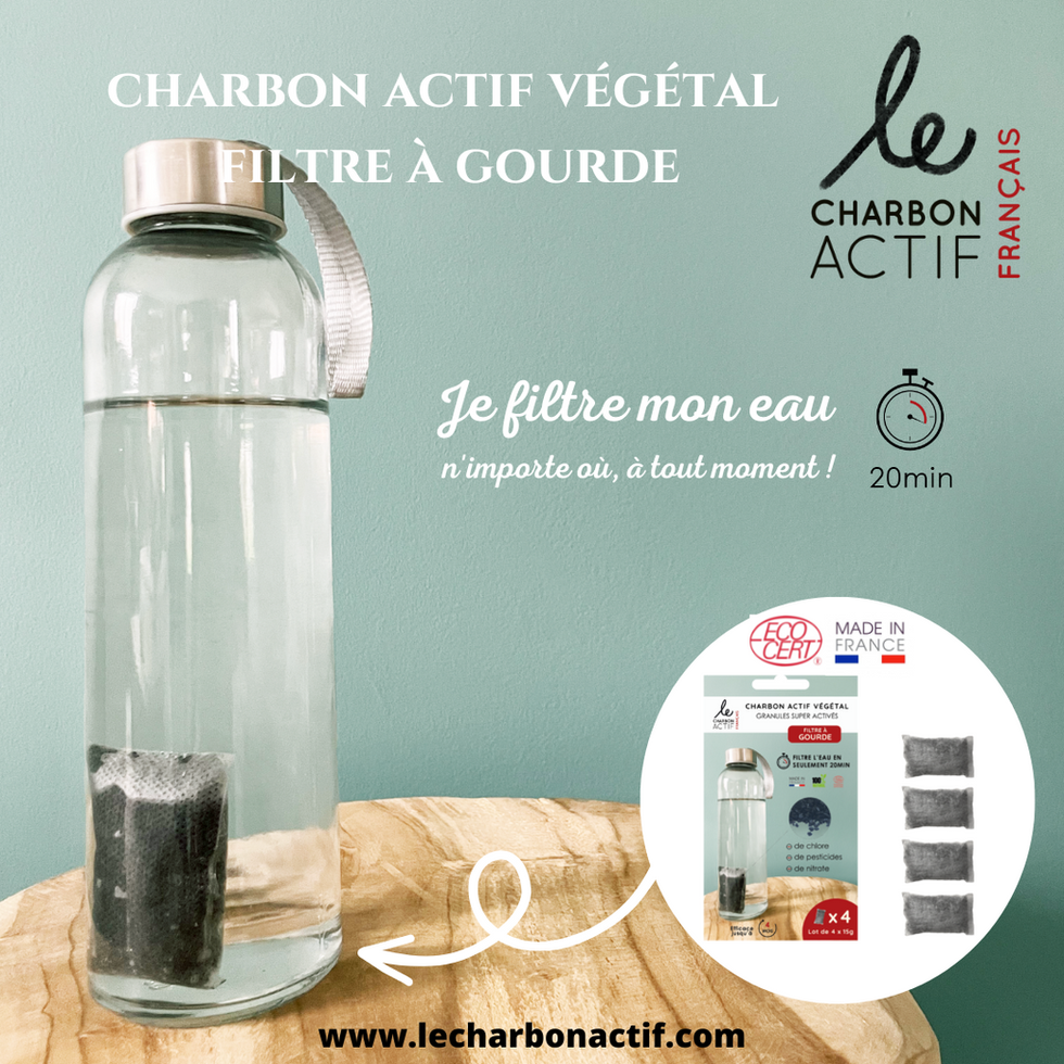 Charbon actif végétal en granules filtre à gourde