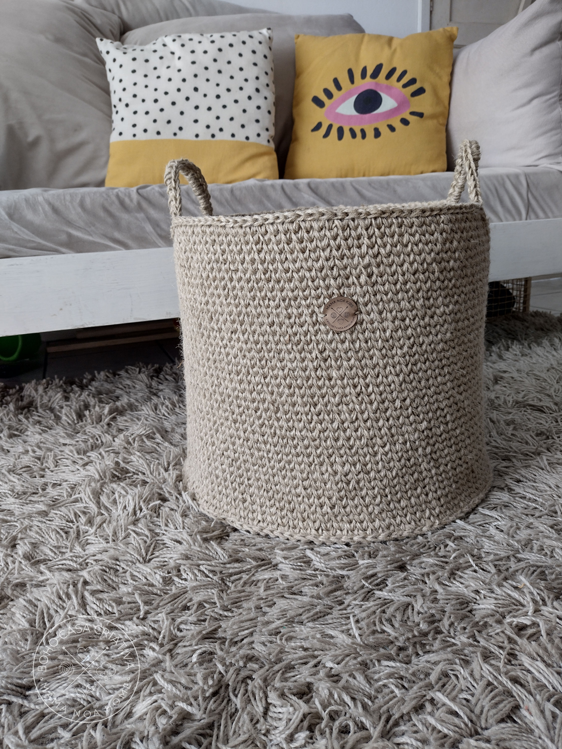 Cesto Sisal de Juta com alça 35x35