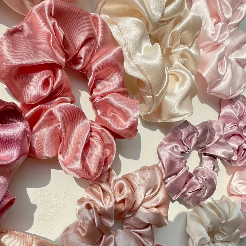Thumbnail: 16PCS Satin Hair Scrunchie Set