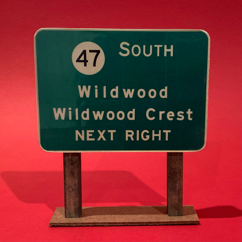 Thumbnail: Hunts pier Wildwood Crest Desktop Wood Miniature Exit Road signs
