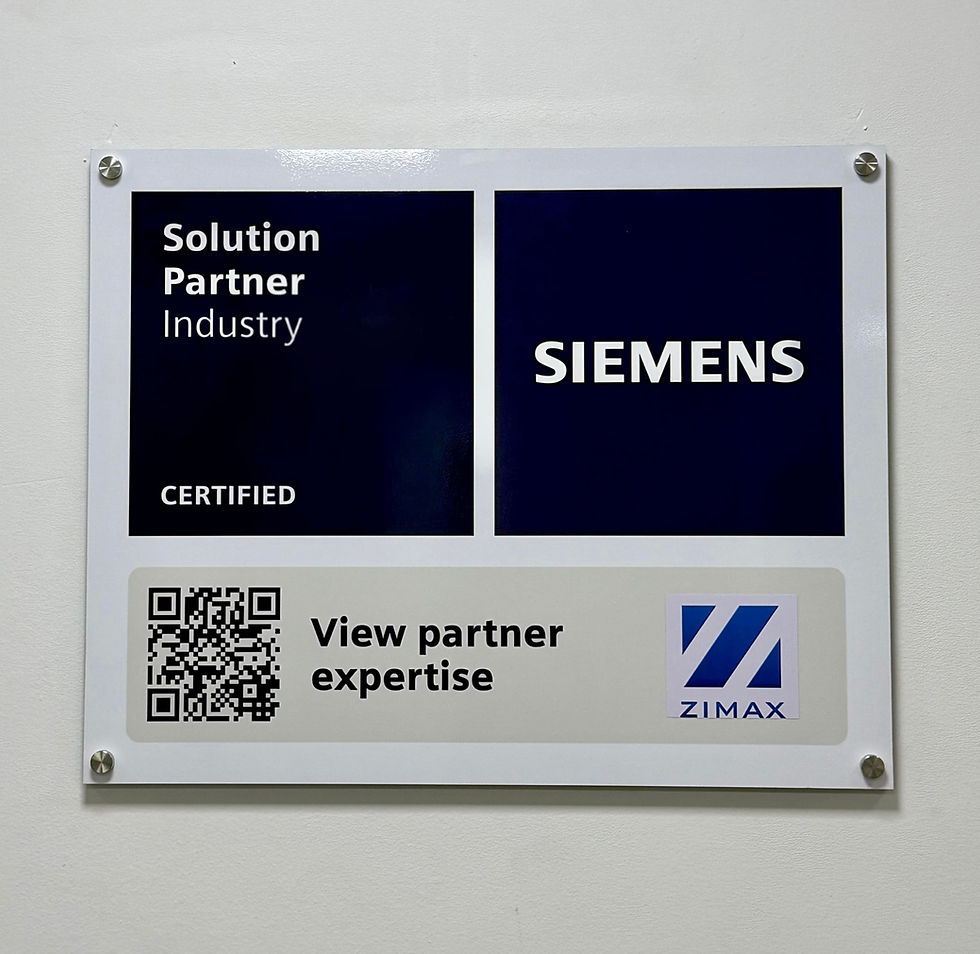 Zimax recebe placa de certificação Siemens Solution Partner em Automação Industrial, reforçando sua atuação em soluções Siemens