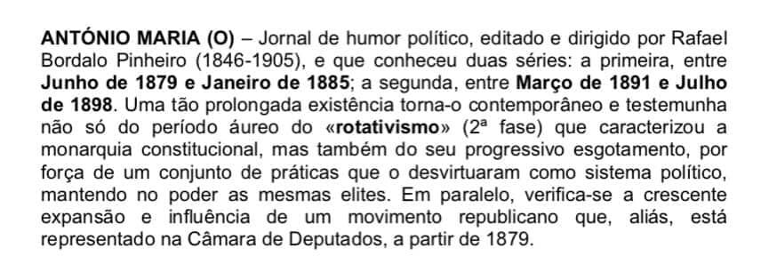 Miniatura: Jornal Humorístico “O António Maria” compilação 1880