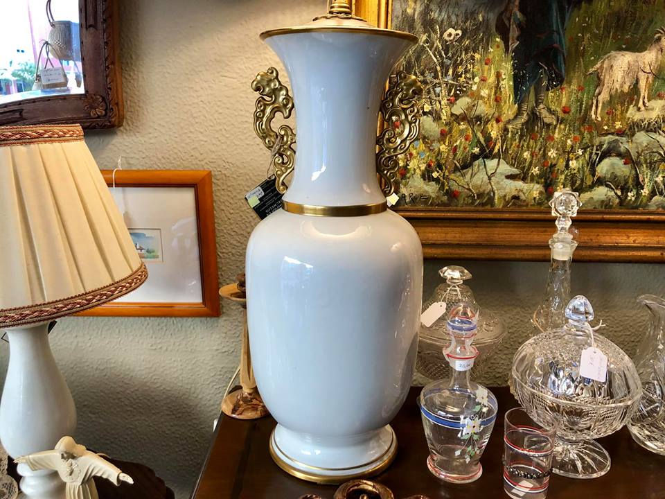 Miniatura: Par de jarrões / Candeeiros de mesa em porcelana europeia