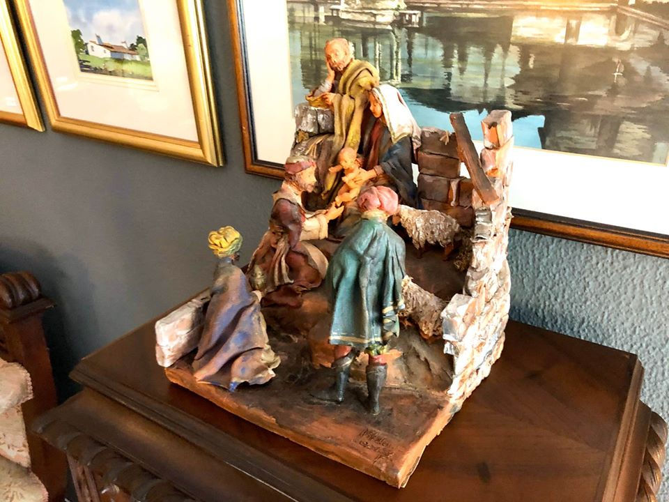 Miniatura: Presépio em barro, assinado. (Texto PT/ES)