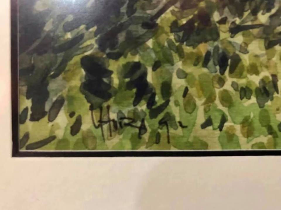 Miniatura: Quadro a aguarela do pintor Chora - Rogerio Chora, Setubal.