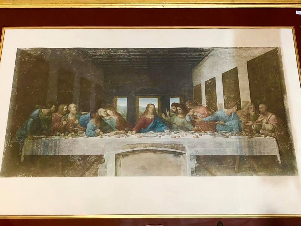 Miniatura: Estampa da ceia de Cristo com selo branco Milão