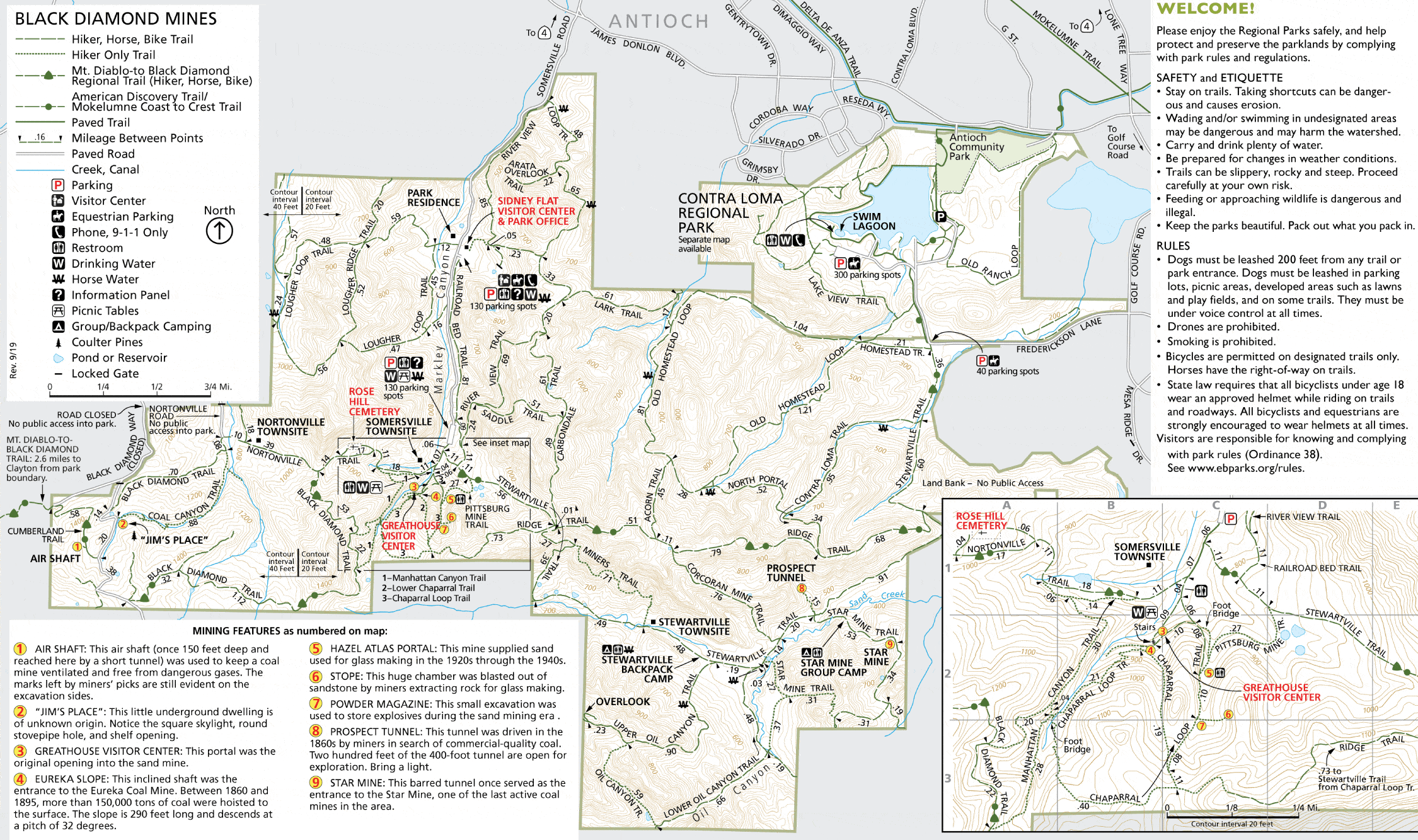 trail map of Black Diamond Mines Regional Preserve in Antioch, CA