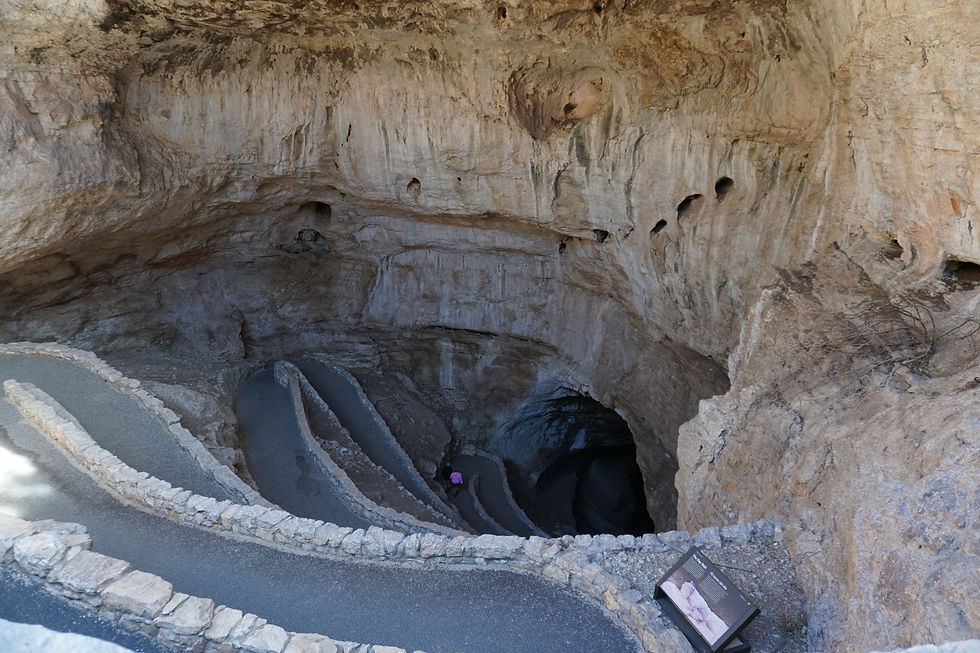 the ominous entrance to Carlsbad Caverns National Park in New Mexico