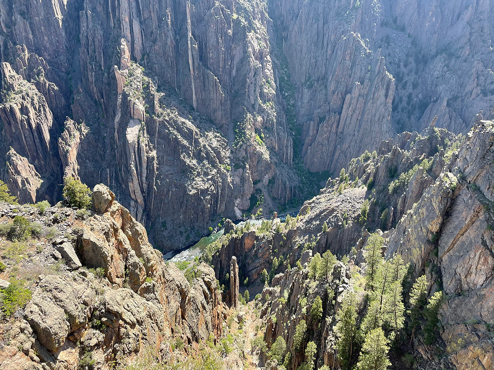 Craggy canyon walls at the Black Canyon of the Gunnison National Park in Colorado