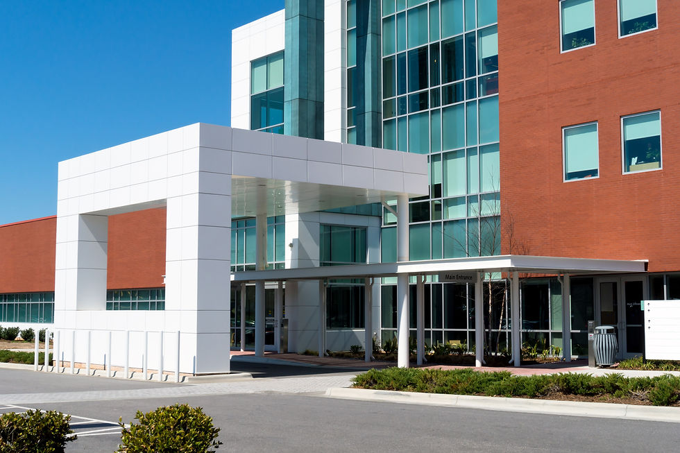 Brick medical office building entrance