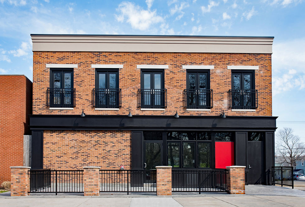 Two-story brick mixed-use commercial building