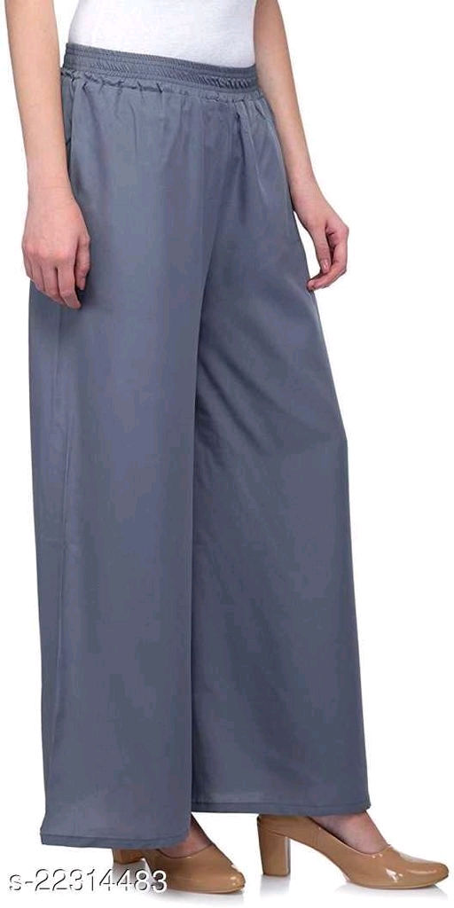 Thumbnail: Catalog Name:*Gorgeous Fashionista Women Palazzos*
Fabric: Rayon
Sizes: 
34 (Wai