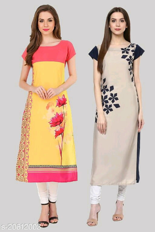 Thumbnail: Catalog Name:*Banita Drishya Kurtis*
Fabric: Crepe
Sleeve Length: Short Sleeve