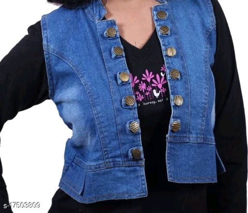Thumbnail: Catalog Name:*Urbane Modern Women Jackets & Waistcoat*
Fabric: Denim
Sleeve Leng
