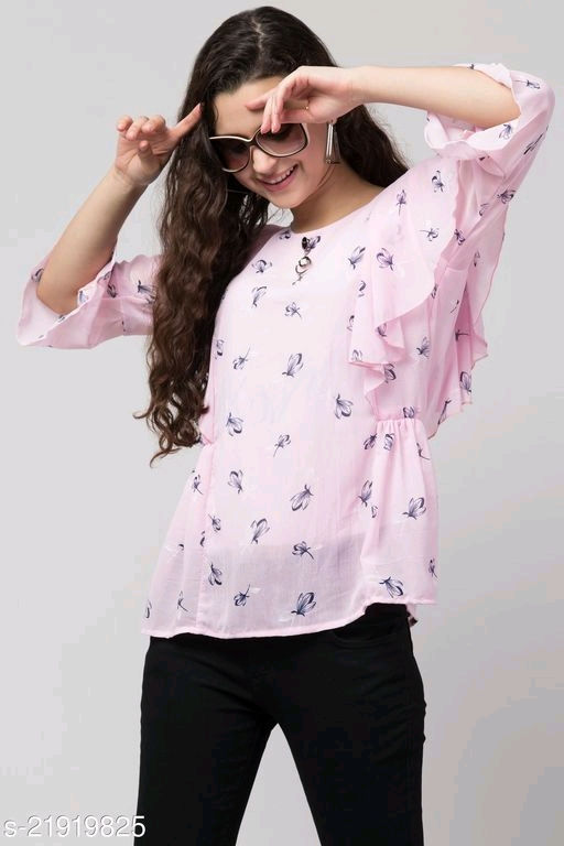 Thumbnail: Catalog Name:*Fancy Sensational Women Tops & Tunics*
Fabric: Georgette
Sleeve Le