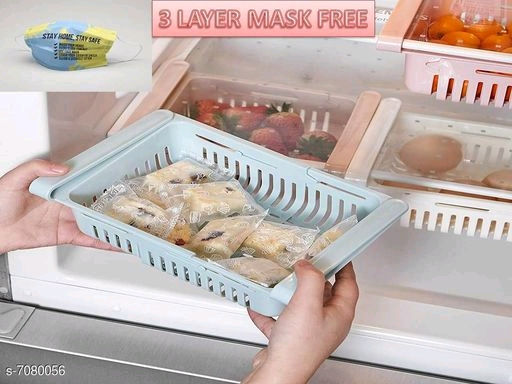 Fridge Storage Basket Expandable Fridge