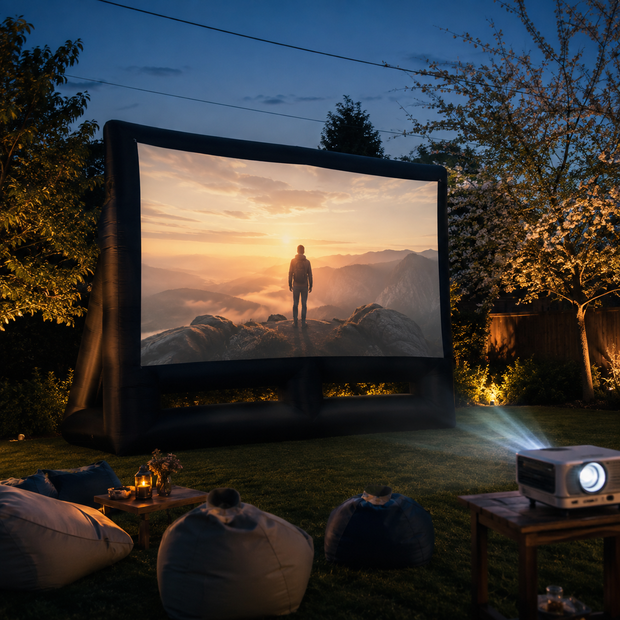 Cinema gonflabil cu videoproiector