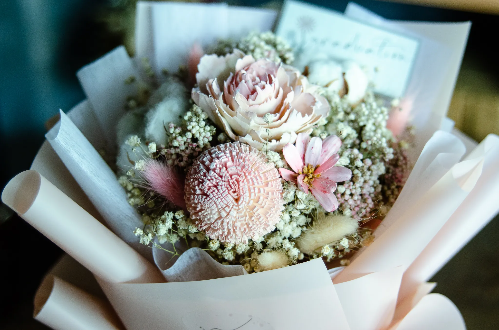 乾燥花束｜棉花糖