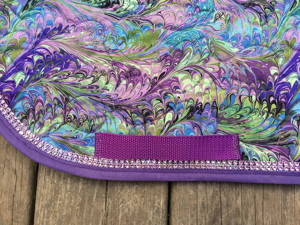 Thumbnail: Purple Feathered Print + Matching Polo Wraps