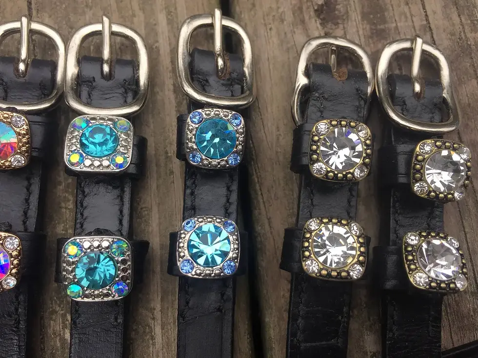 Thumbnail: Custom Austrian Crystal Bling Spur Straps