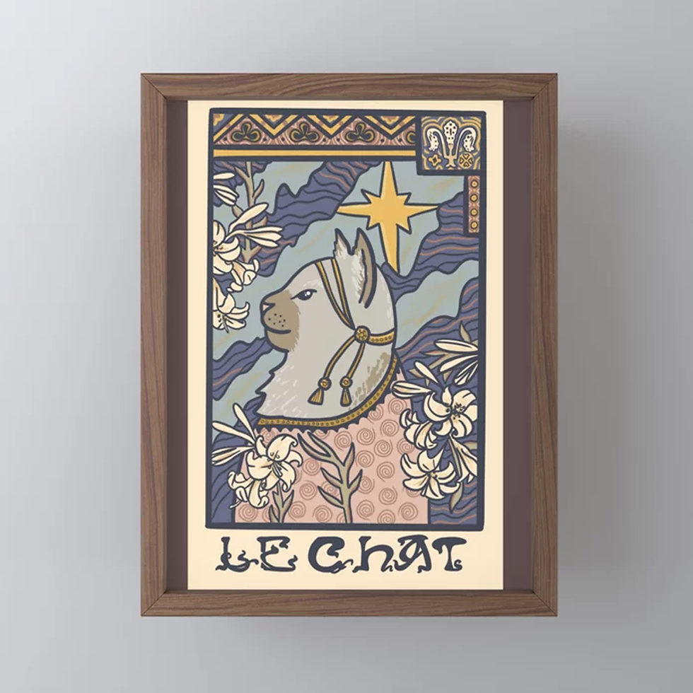 Thumbnail: Elegant Art Nouveau Cat Art Print