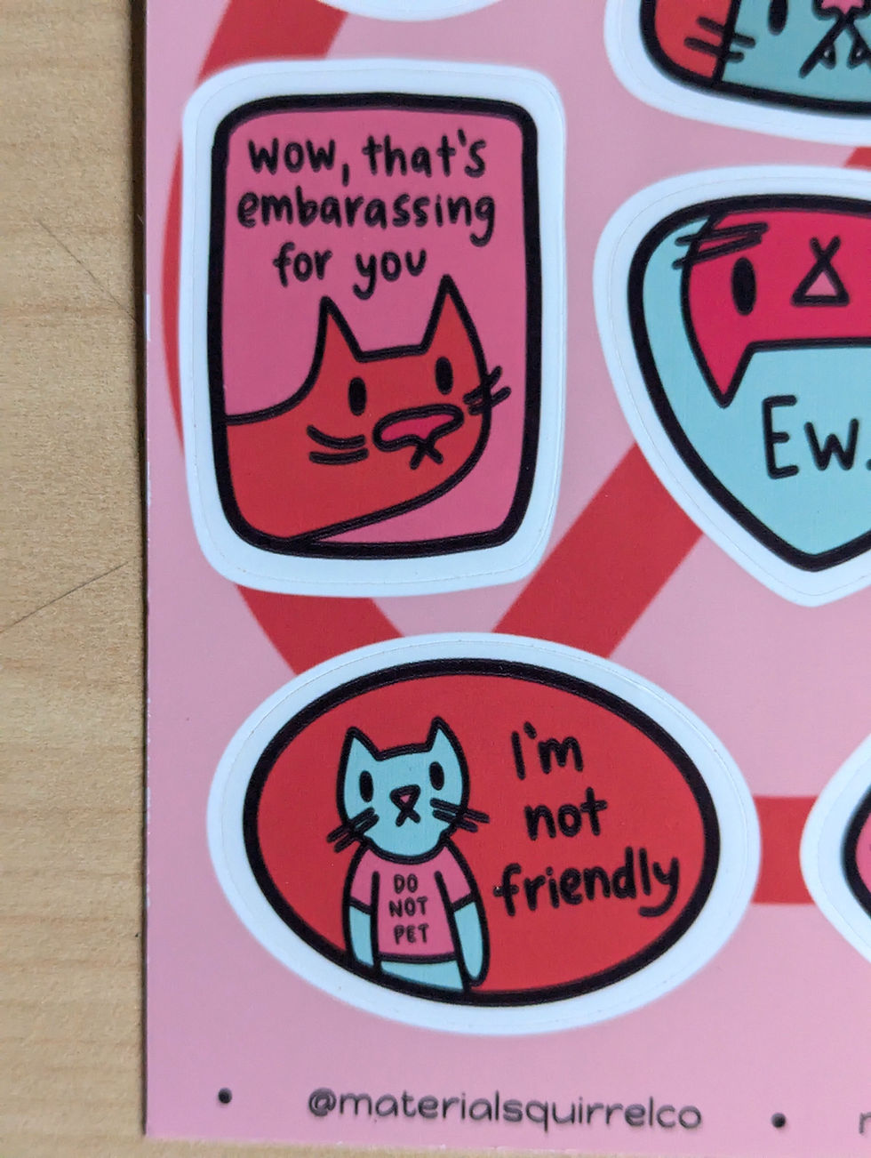 Thumbnail: Feminist Anti Cat Calling Sticker Sheet w/ Sassy Cats