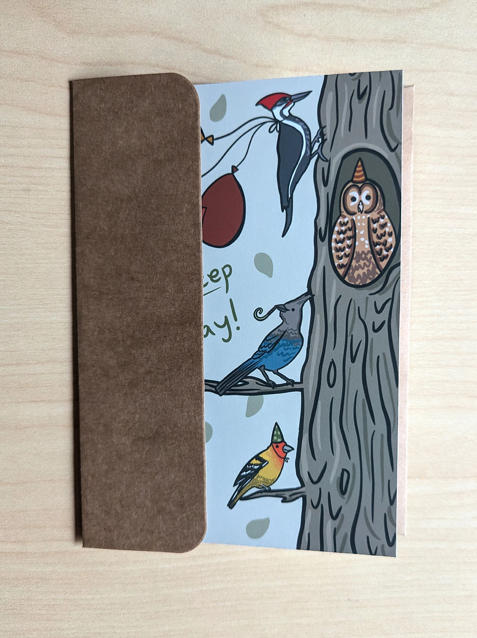 Thumbnail: Happy Birday Bird Tree Party Birthday Greeting Card