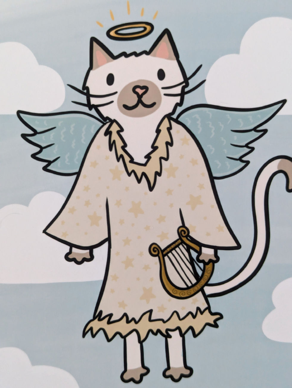 Thumbnail: Angelic Angel Kitty Cat Art Print