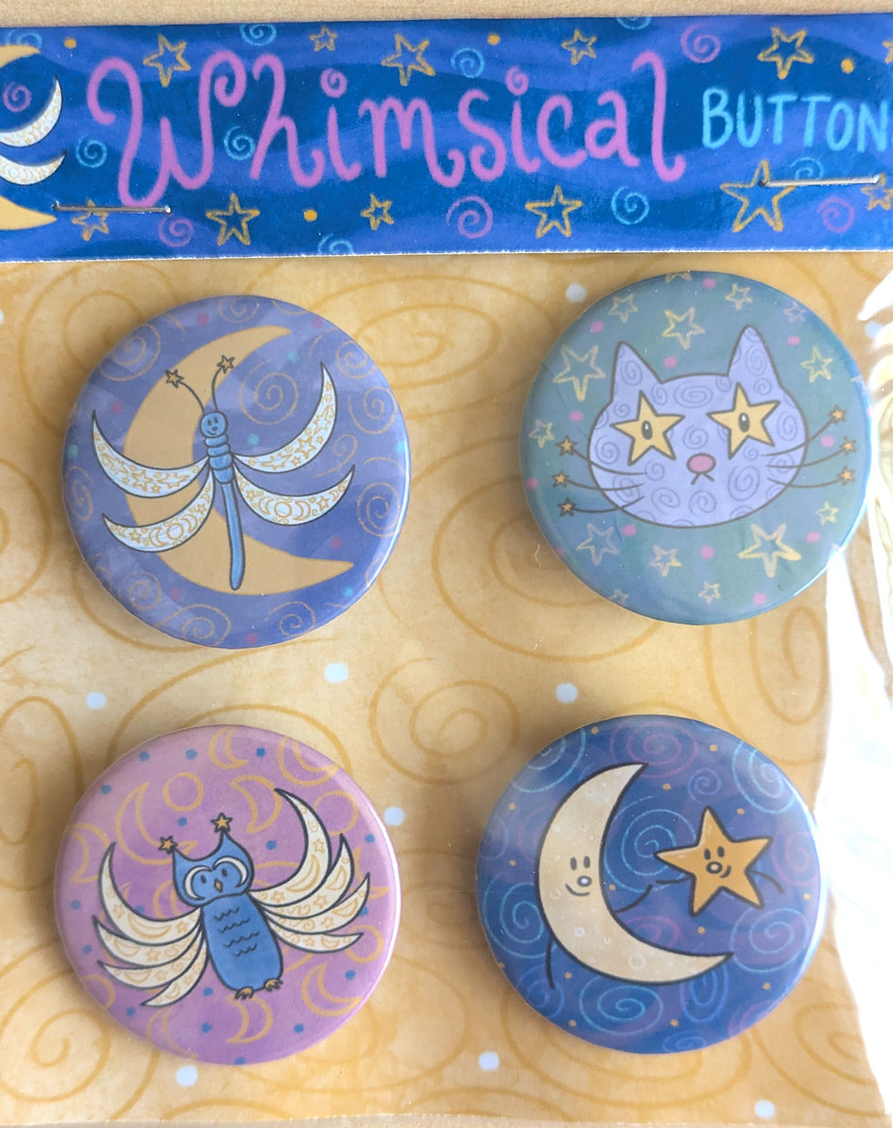 Thumbnail: Whimsical Celestial Buttons (Set of 4)
