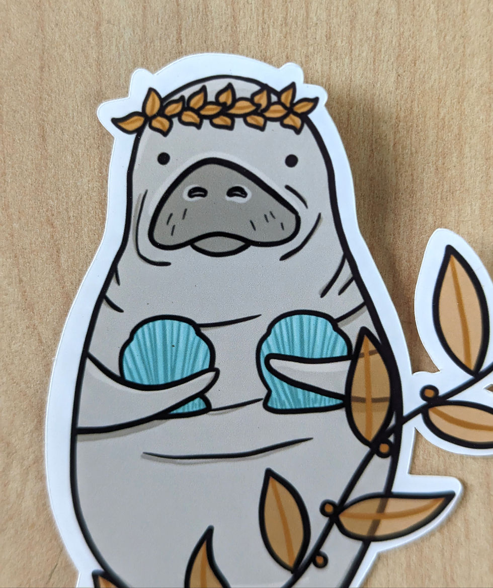 Thumbnail: Manatee Mermaid "Mermanatee" Waterproof Sticker