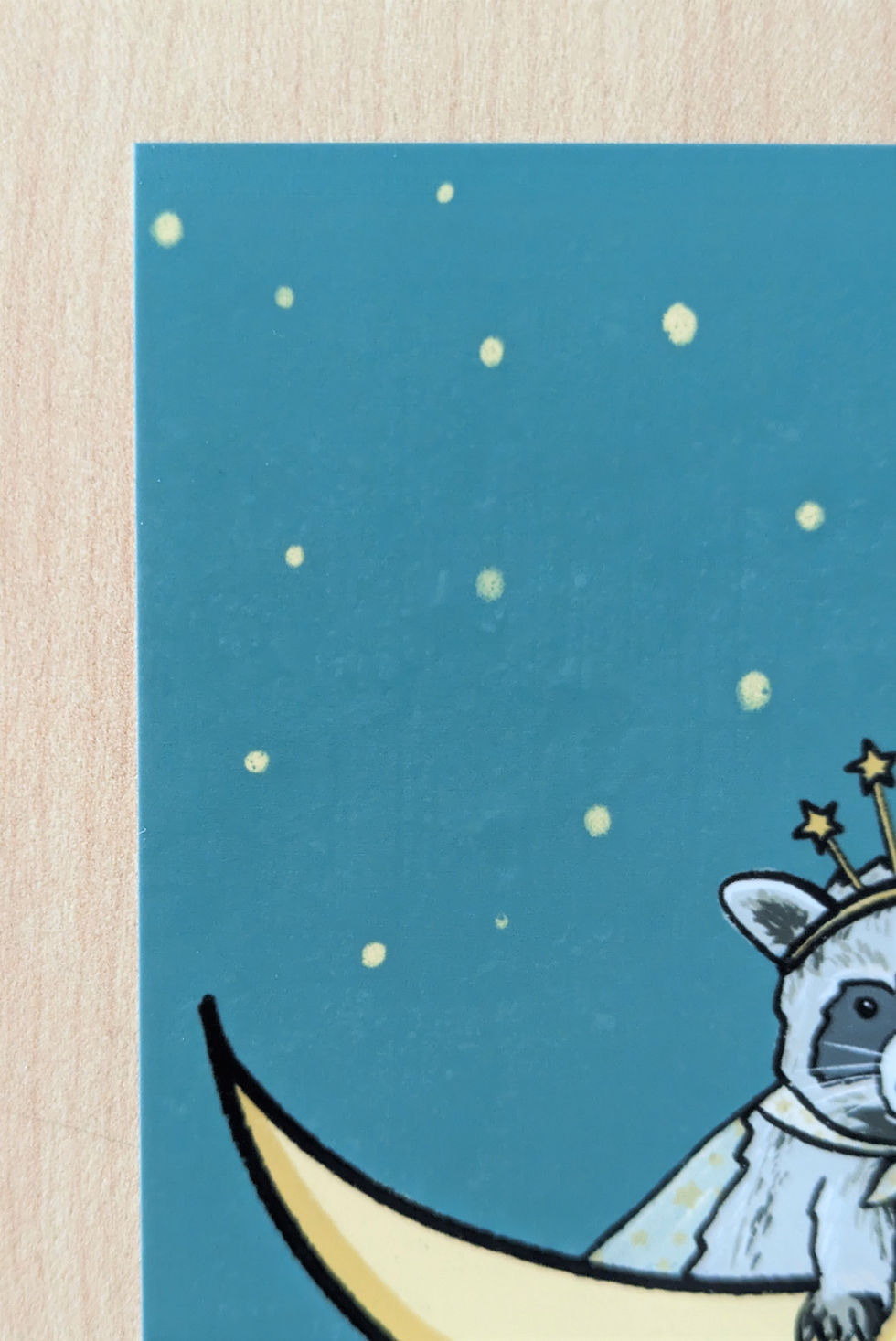 Thumbnail: Art Deco Starry Moon Raccoon Art Print