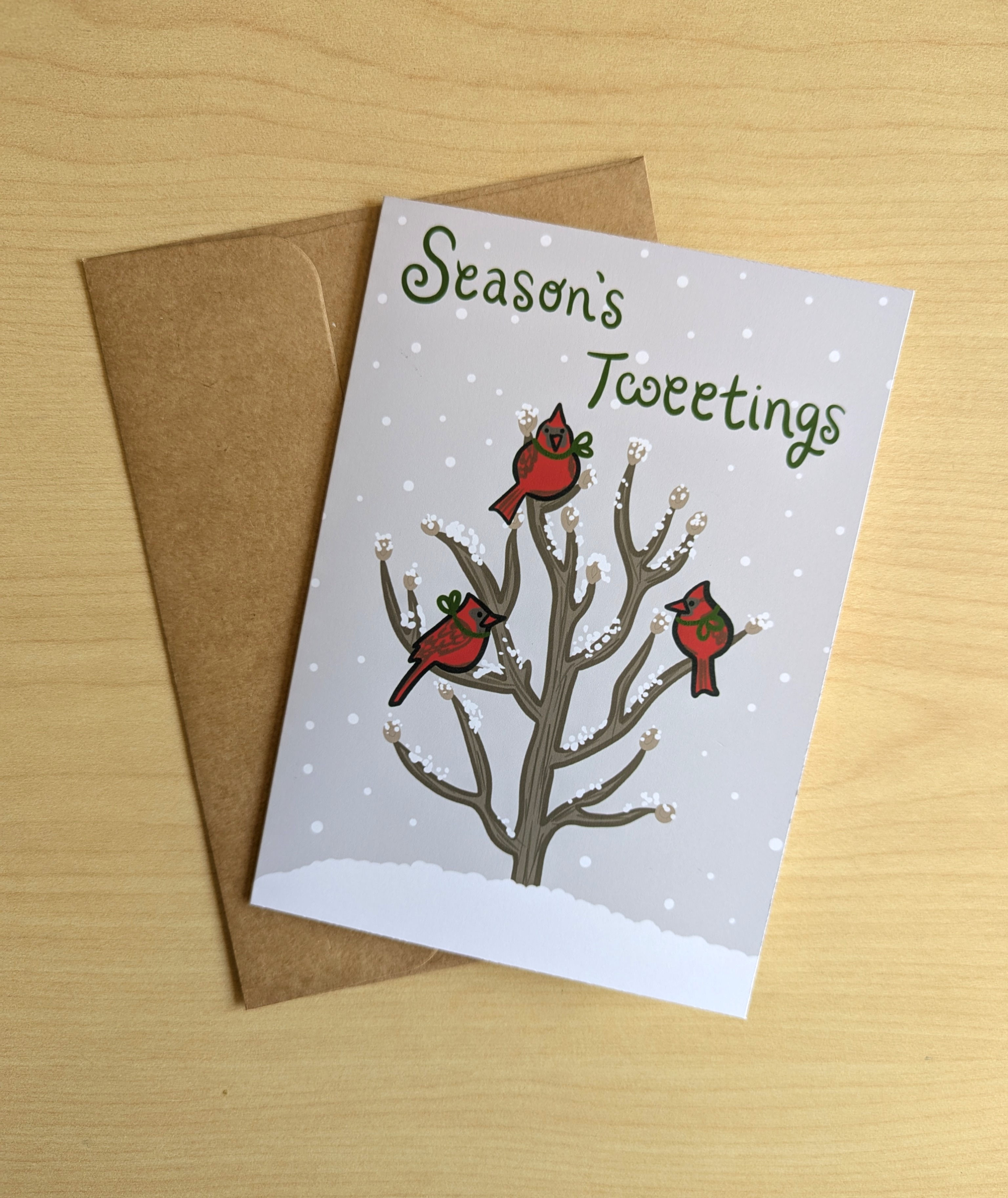 Season's Tweetings Christmas Cardinal Greeting Card