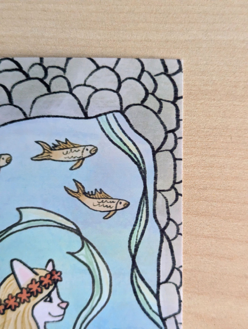 Thumbnail: Magical Mermaid Cat (Mercat) Underwater Art Print