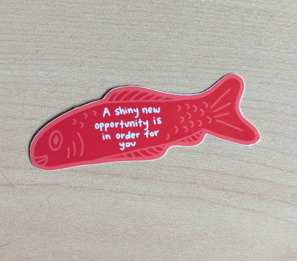 Thumbnail: Madame Meowroni Fortune Cat Sticker w/ Fish Fortune