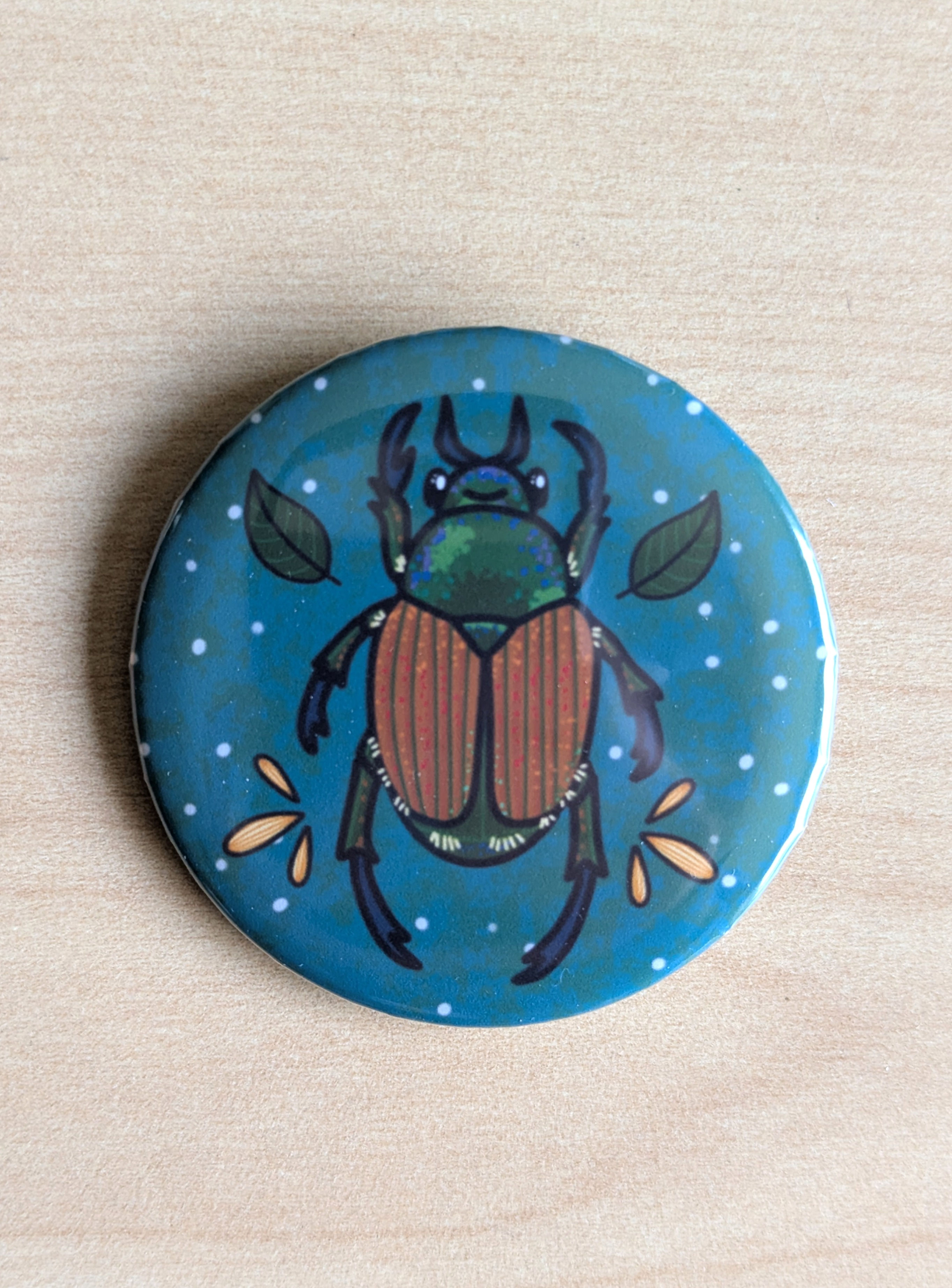 Magical Woodland Beetle Large Button