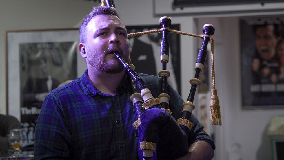 Colton Patterson, director of the New Brunswick Piobaireachd Club, performs his piece at the monthly meeting. (Ian Curran)